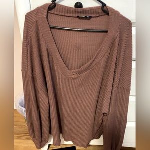 SHEIN Brown/Mauve Rigged Long Sleeve Shirt- Size:4X